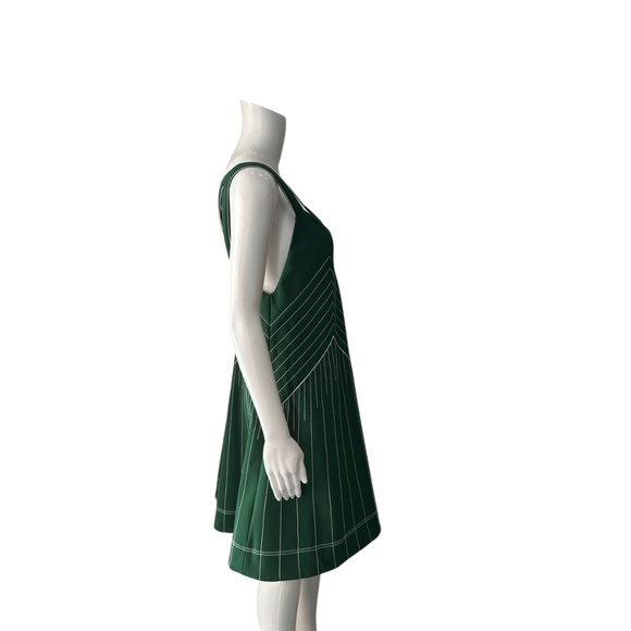 $2,890 Valentino Garavani Dark Green Pleated Stretch Ponte Dress Size 4 - Picture 7 of 10